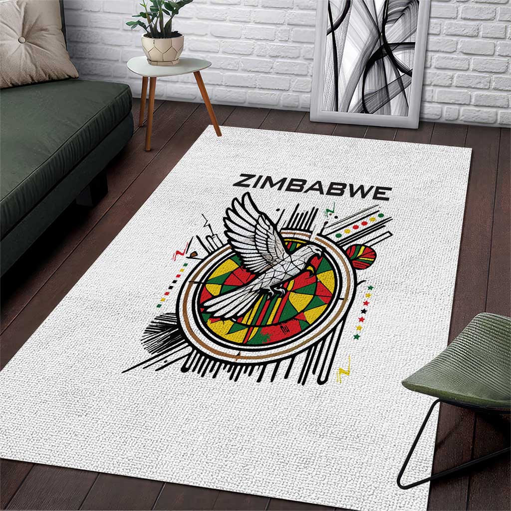 Spirit of Zimbabwe Area Rug Flag Colors and Symbol of Peace TS04