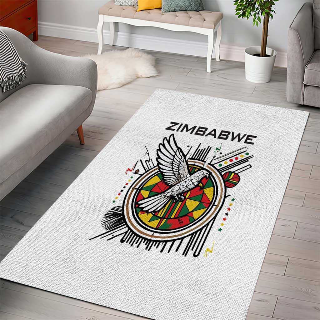 Spirit of Zimbabwe Area Rug Flag Colors and Symbol of Peace TS04