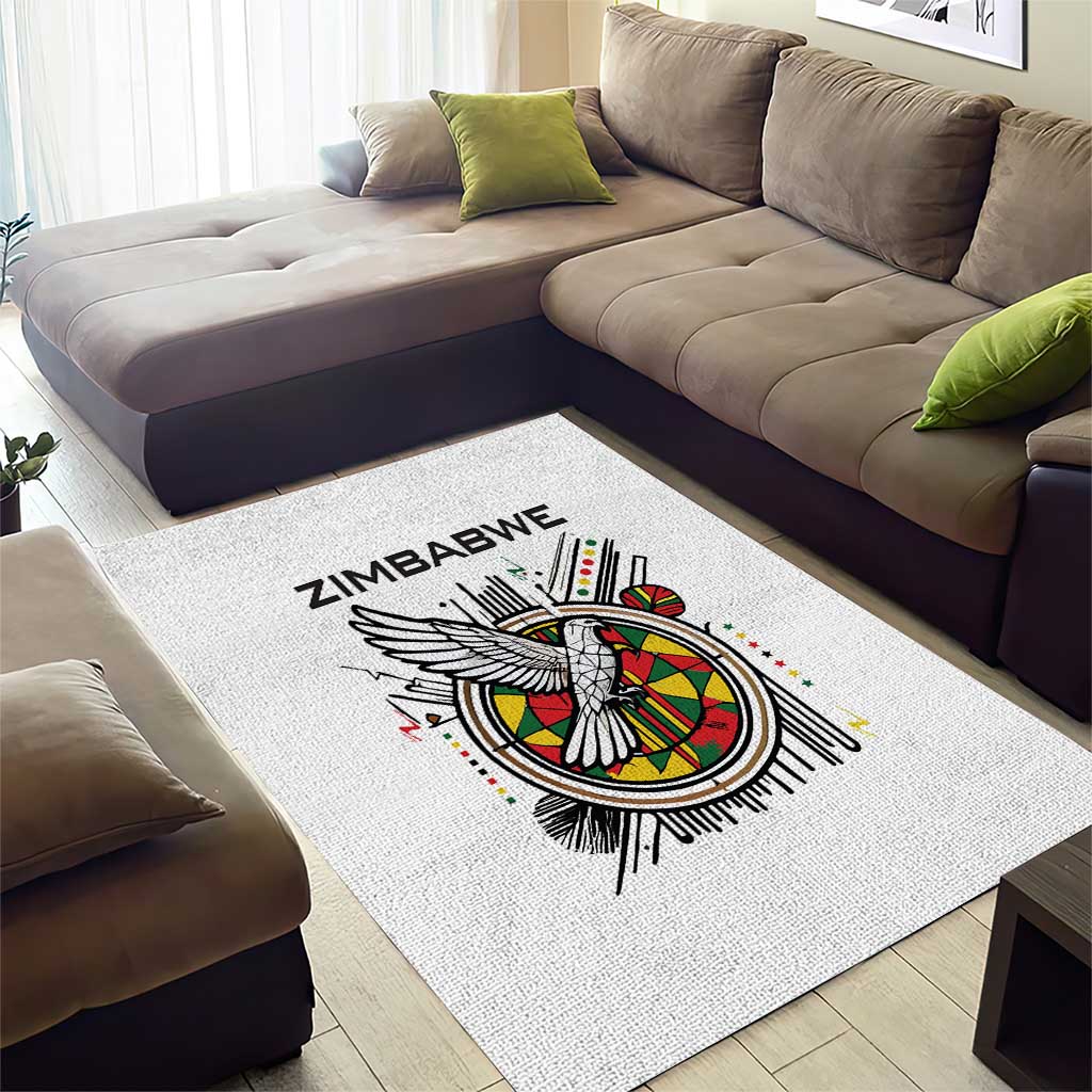 Spirit of Zimbabwe Area Rug Flag Colors and Symbol of Peace TS04