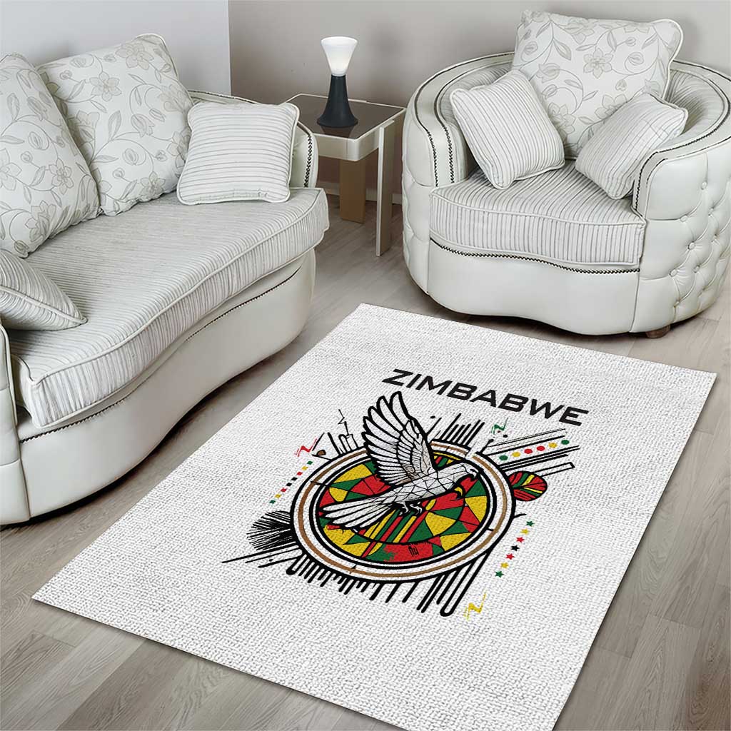 Spirit of Zimbabwe Area Rug Flag Colors and Symbol of Peace TS04