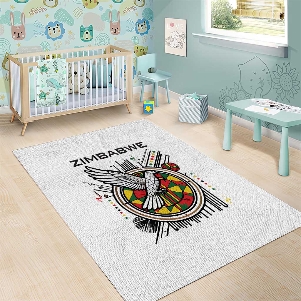 Spirit of Zimbabwe Area Rug Flag Colors and Symbol of Peace TS04