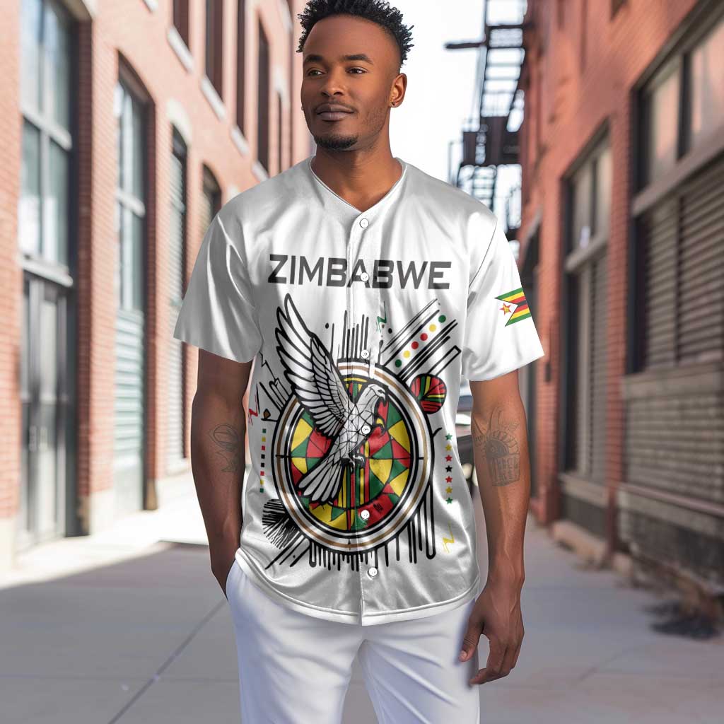 Spirit of Zimbabwe Baseball Jersey Flag Colors and Symbol of Peace TS04