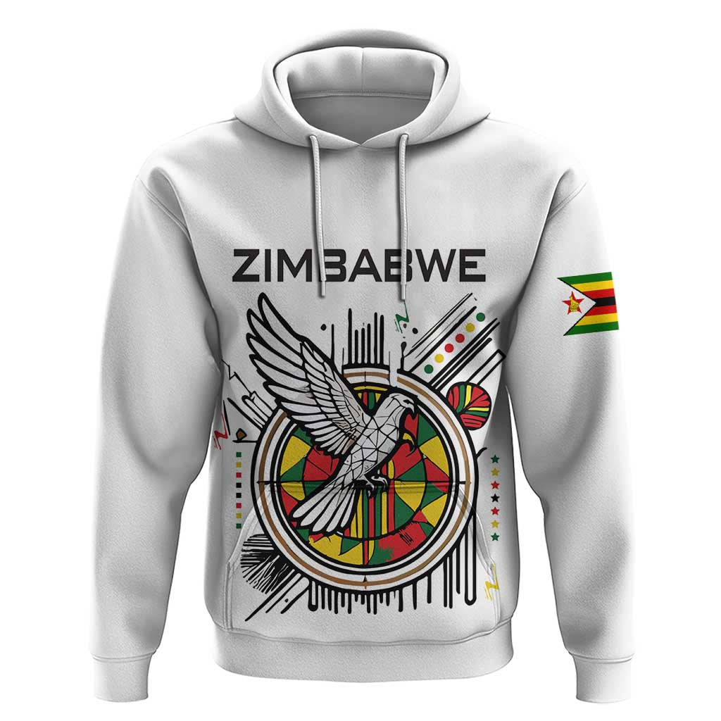 Spirit of Zimbabwe Hoodie Tribal Patterns, Flag Colors and Symbol of Peace TS04