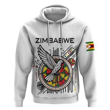 Spirit of Zimbabwe Hoodie Tribal Patterns, Flag Colors and Symbol of Peace TS04