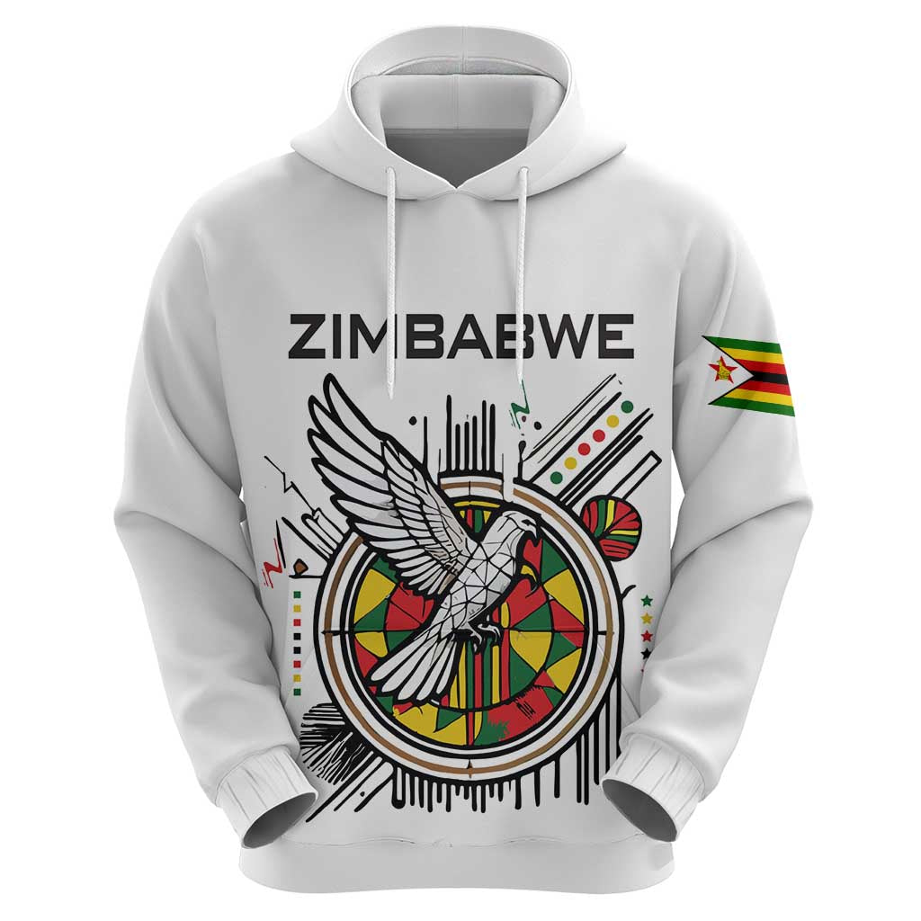 Spirit of Zimbabwe Hoodie Tribal Patterns, Flag Colors and Symbol of Peace TS04
