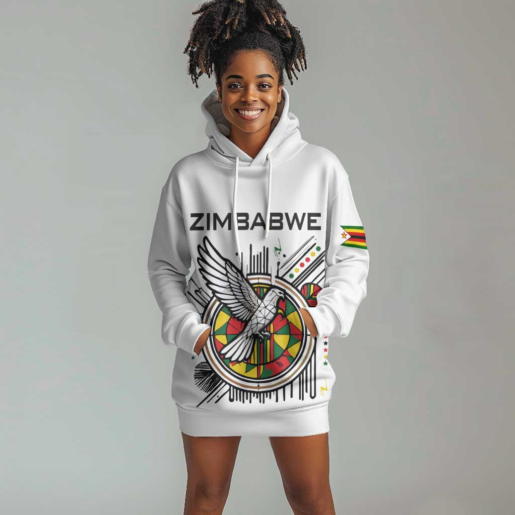 Spirit of Zimbabwe Hoodie Dress Flag Colors and Symbol of Peace TS04