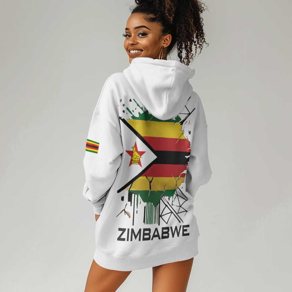 Spirit of Zimbabwe Hoodie Dress Flag Colors and Symbol of Peace TS04