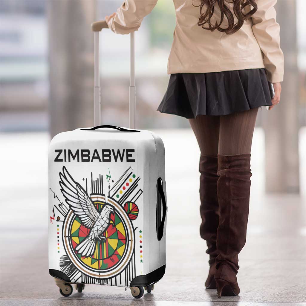 Spirit of Zimbabwe Luggage Cover Tribal Patterns, Flag Colors and Symbol of Peace TS04
