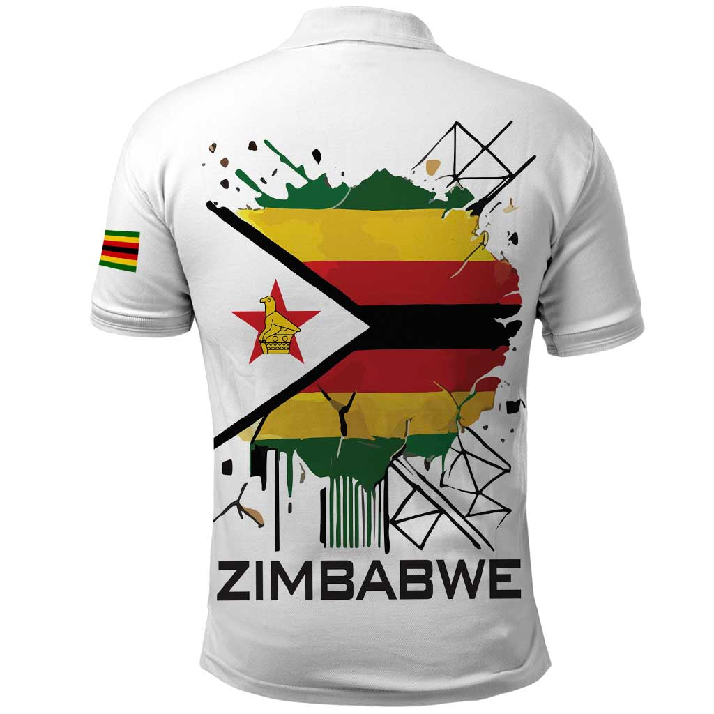 Spirit of Zimbabwe Polo Shirt Tribal Patterns, Flag Colors and Symbol of Peace TS04