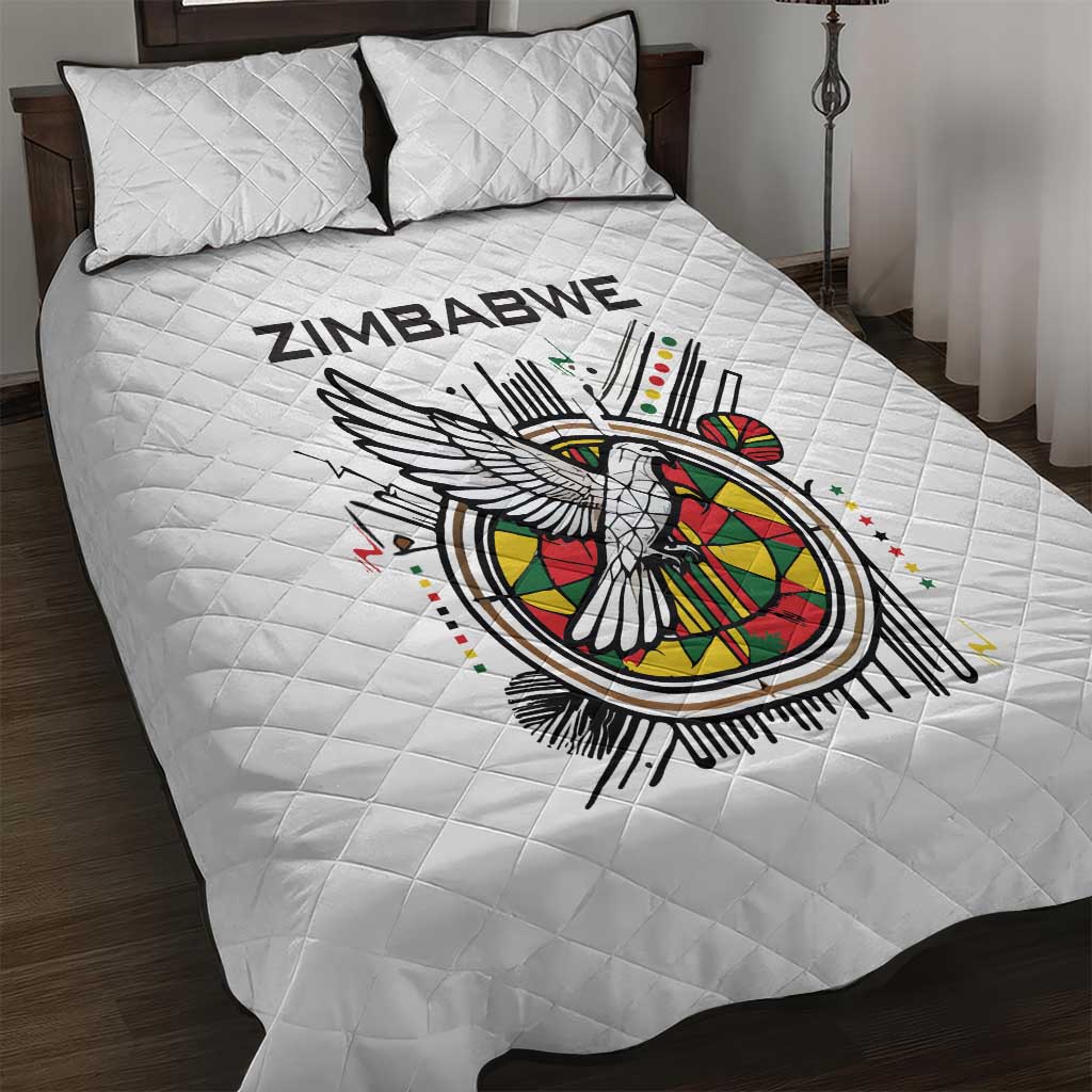 Spirit of Zimbabwe Quilt Bed Set Flag Colors and Symbol of Peace TS04