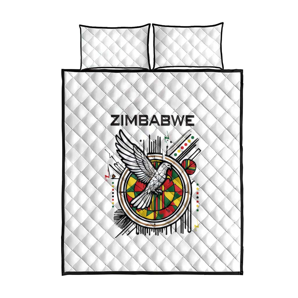 Spirit of Zimbabwe Quilt Bed Set Flag Colors and Symbol of Peace TS04