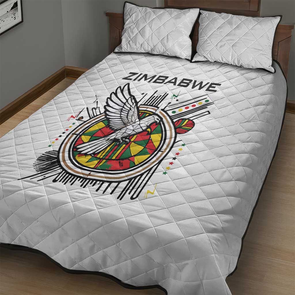 Spirit of Zimbabwe Quilt Bed Set Flag Colors and Symbol of Peace TS04