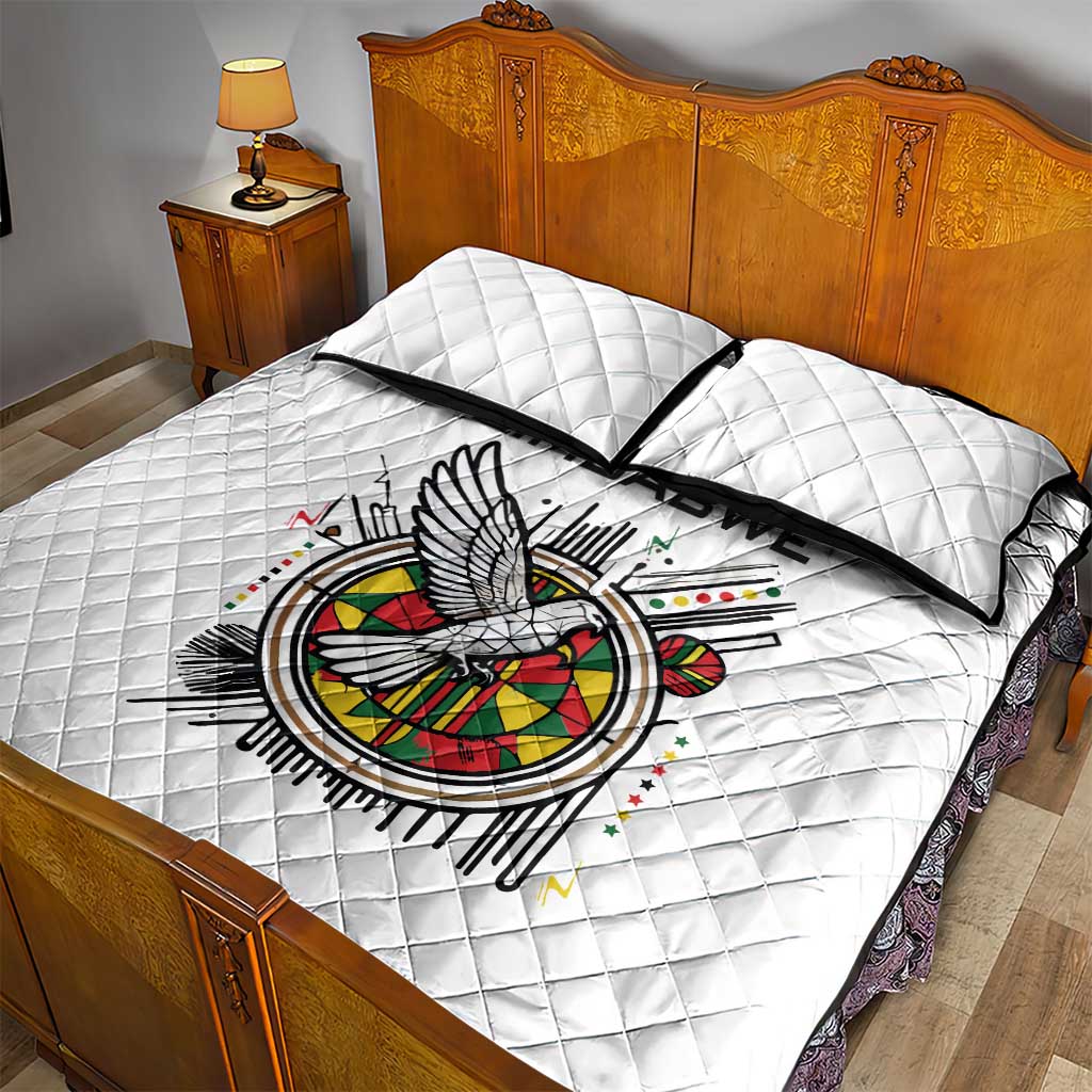 Spirit of Zimbabwe Quilt Bed Set Flag Colors and Symbol of Peace TS04