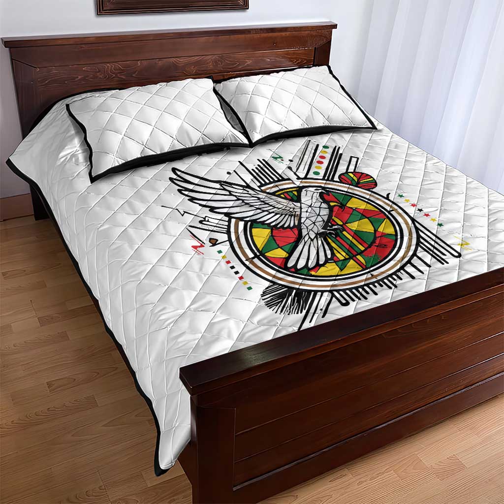 Spirit of Zimbabwe Quilt Bed Set Flag Colors and Symbol of Peace TS04