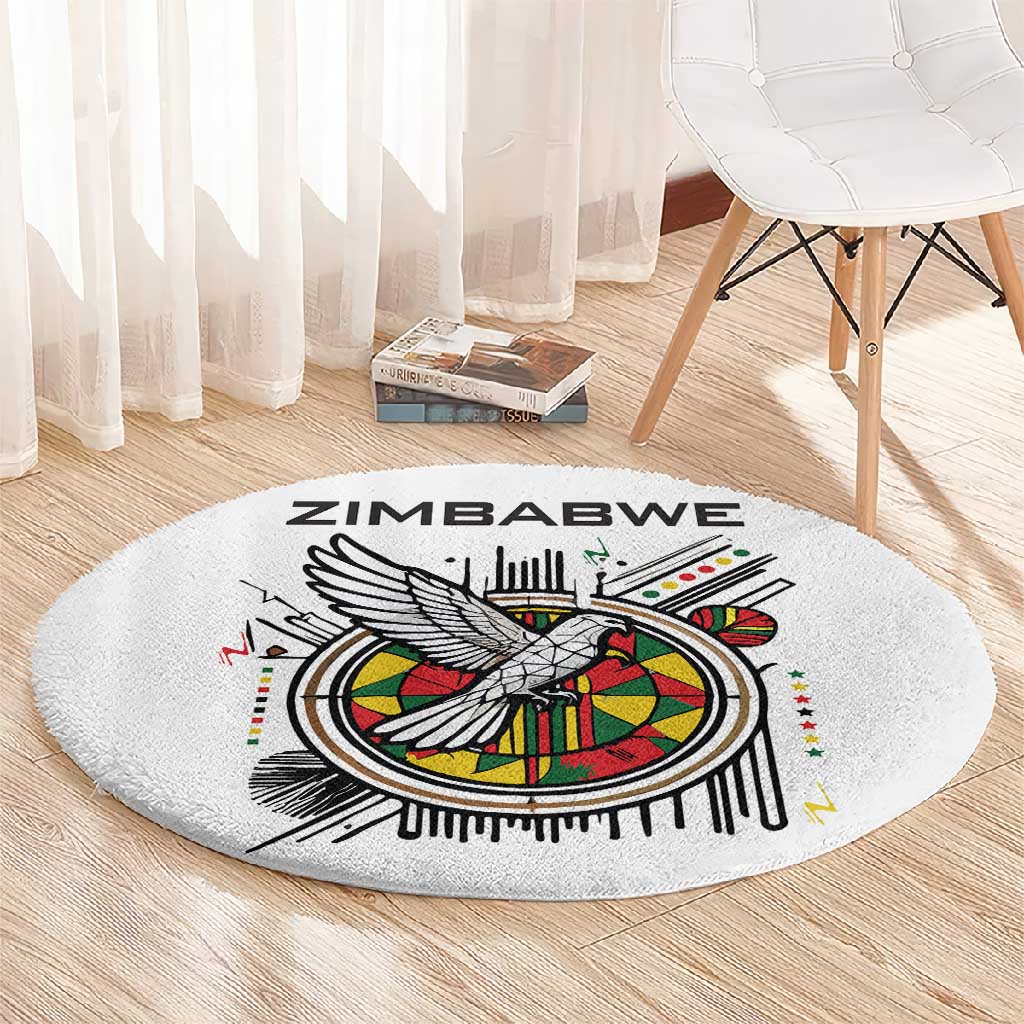 Spirit of Zimbabwe Round Carpet Flag Colors and Symbol of Peace TS04