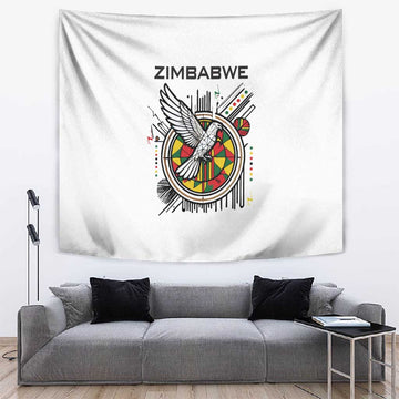 Spirit of Zimbabwe Tapestry Flag Colors and Symbol of Peace TS04