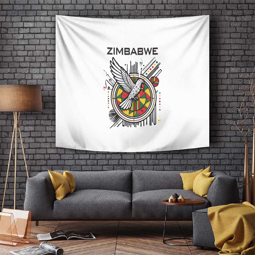 Spirit of Zimbabwe Tapestry Flag Colors and Symbol of Peace TS04