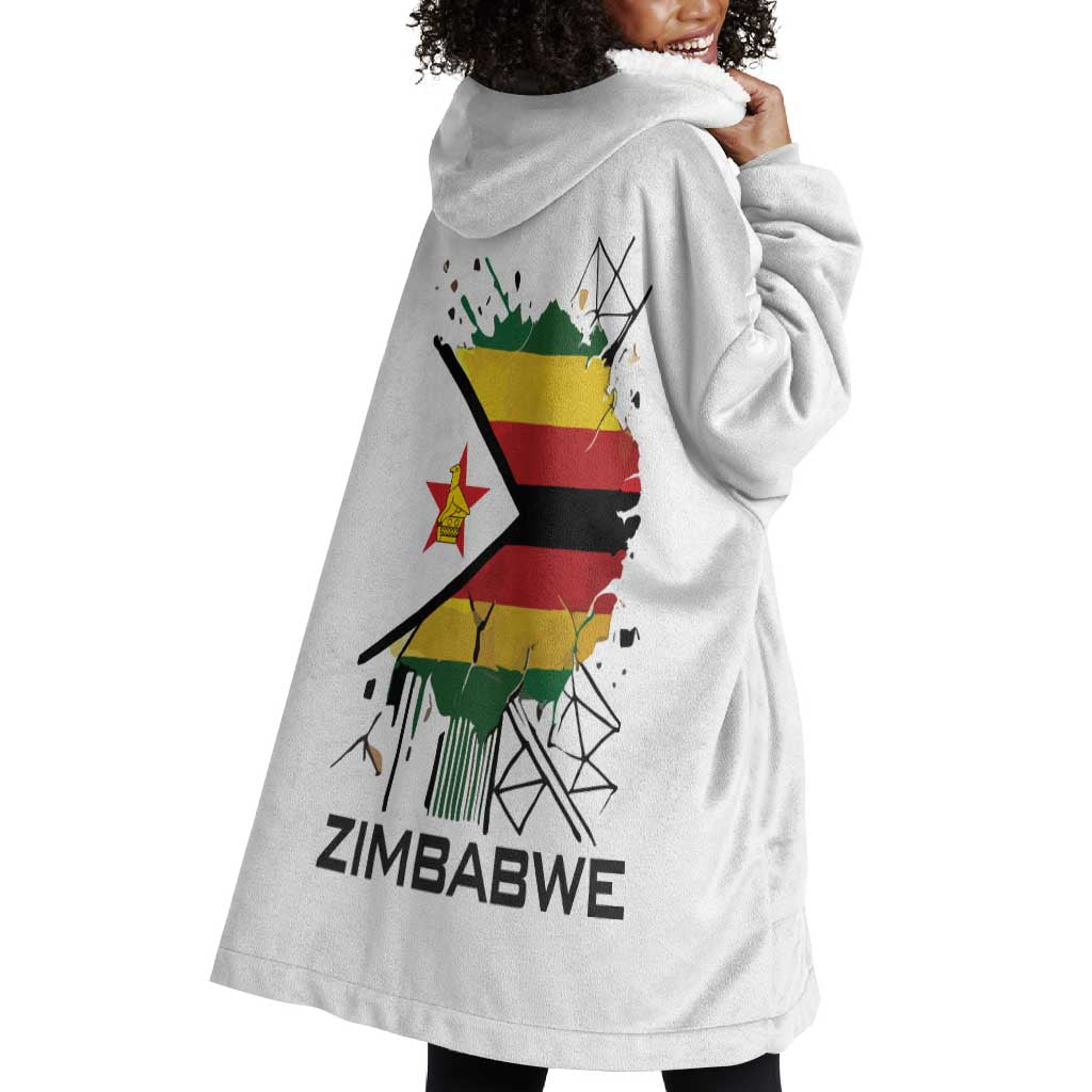 Spirit of Zimbabwe Wearable Blanket Hoodie Flag Colors and Symbol of Peace TS04