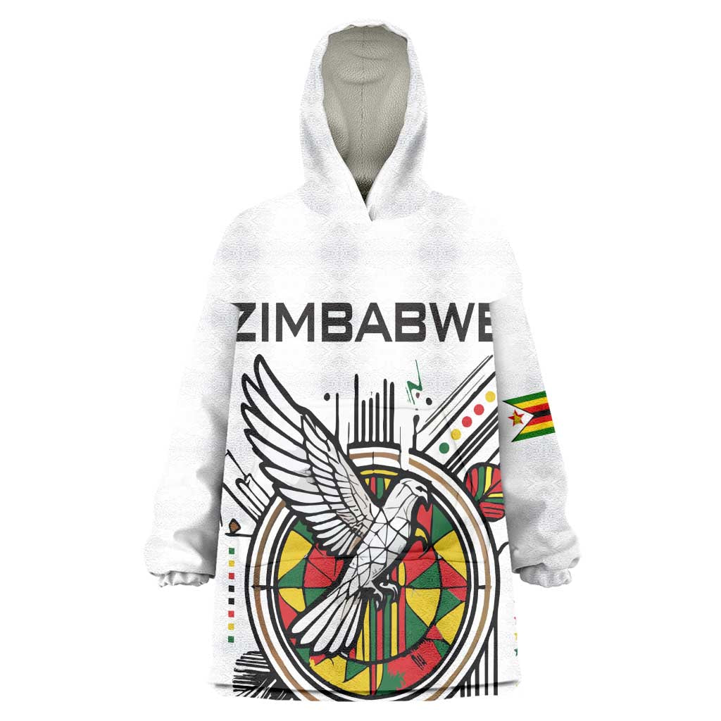 Spirit of Zimbabwe Wearable Blanket Hoodie Flag Colors and Symbol of Peace TS04