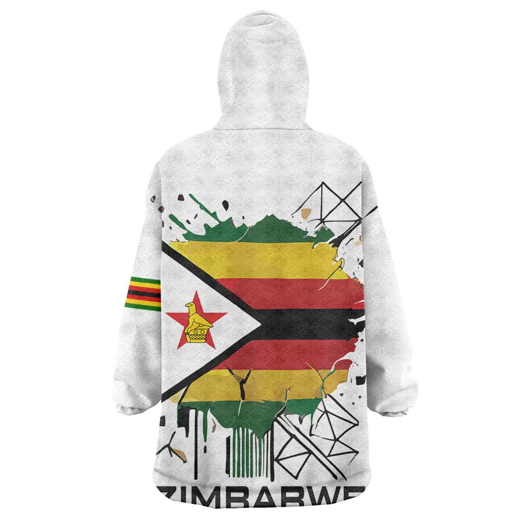 Spirit of Zimbabwe Wearable Blanket Hoodie Flag Colors and Symbol of Peace TS04