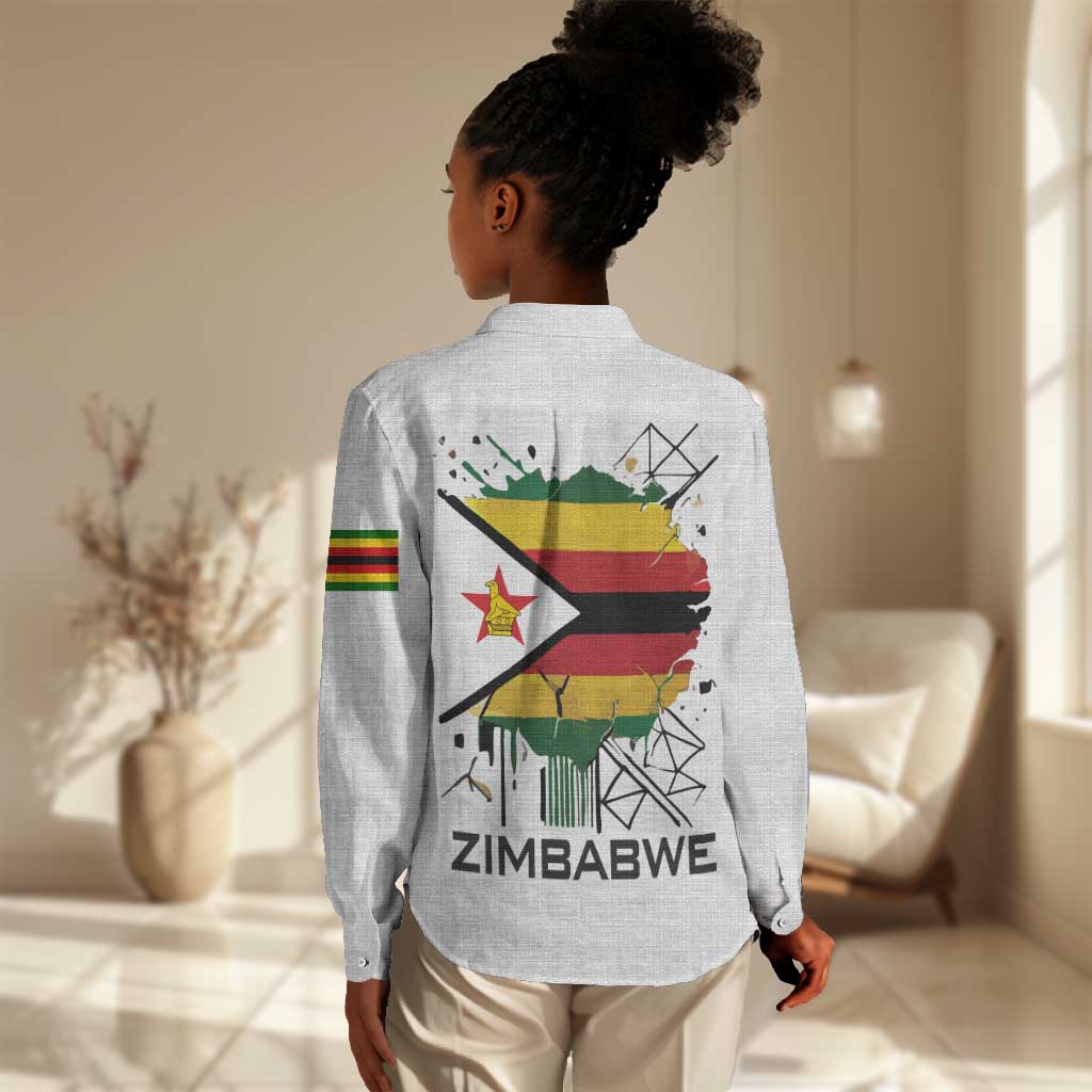 Spirit of Zimbabwe Women Casual Shirt Flag Colors and Symbol of Peace TS04
