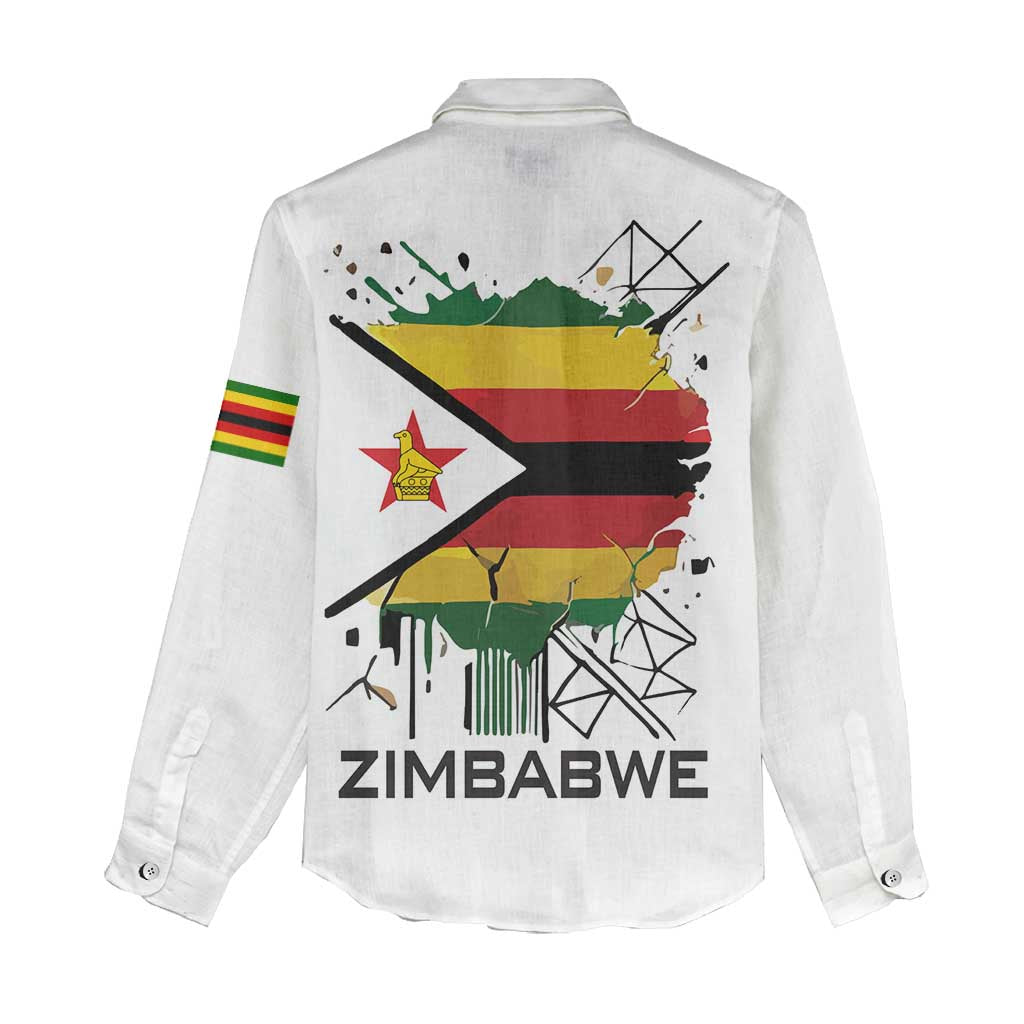 Spirit of Zimbabwe Women Casual Shirt Flag Colors and Symbol of Peace TS04
