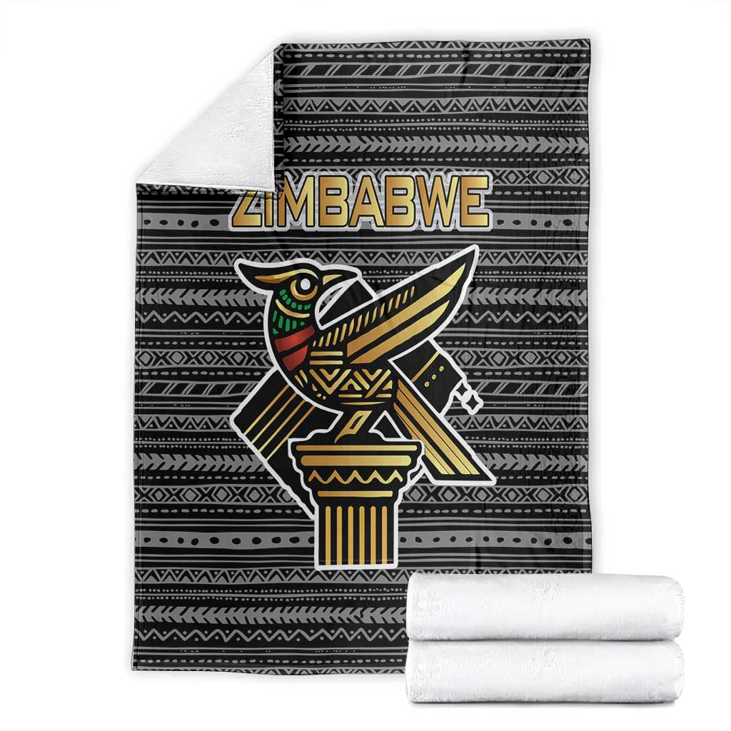 Zimbabwean Bird Statue Blanket Tribal Pattern Flag Patch and Heritage Symbol TS04
