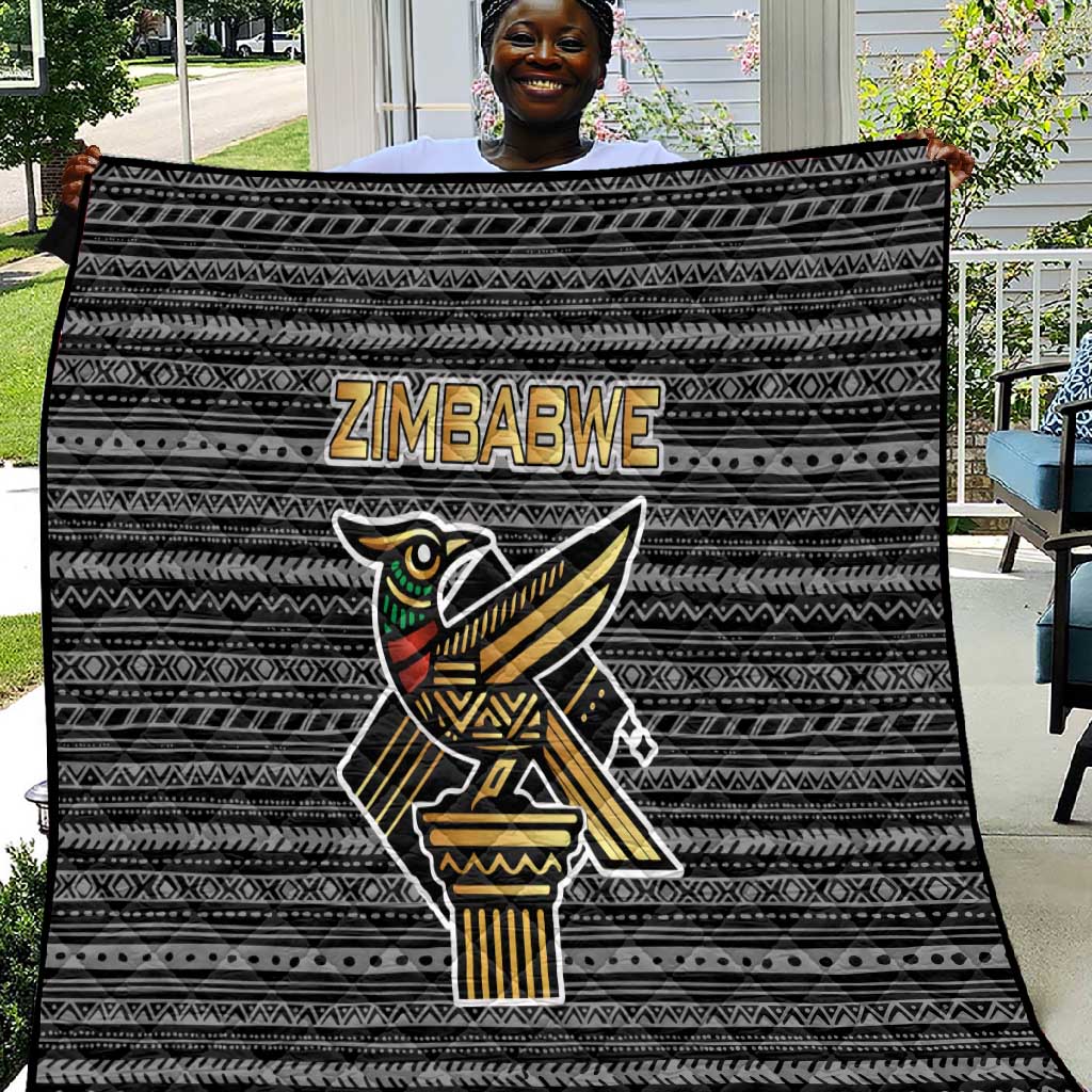 Zimbabwean Bird Statue Quilt Tribal Pattern Flag Patch and Heritage Symbol TS04