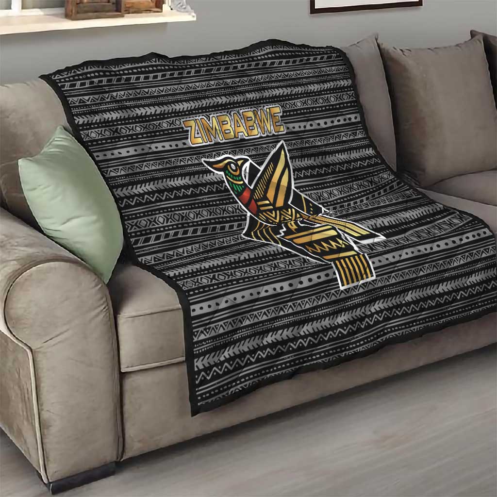 Zimbabwean Bird Statue Quilt Tribal Pattern Flag Patch and Heritage Symbol TS04