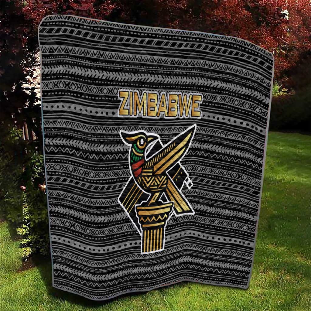 Zimbabwean Bird Statue Quilt Tribal Pattern Flag Patch and Heritage Symbol TS04