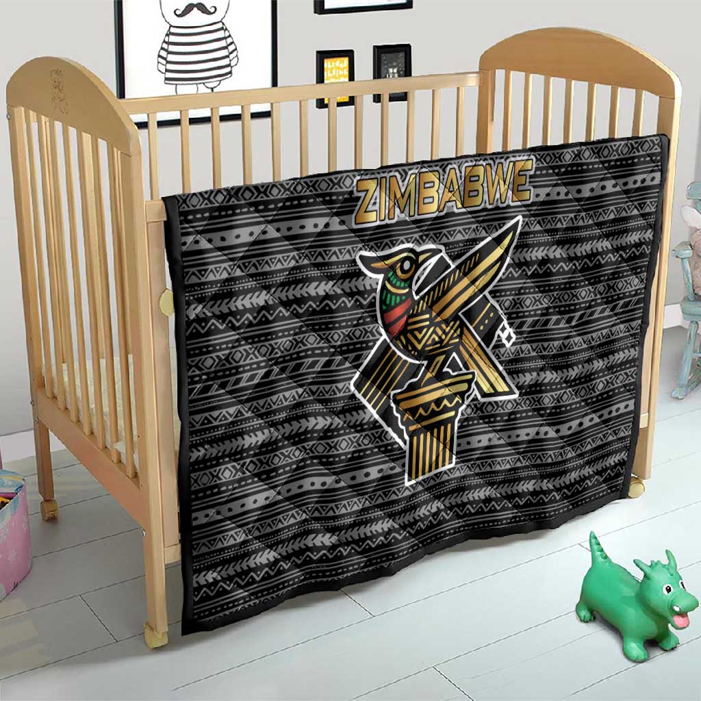 Zimbabwean Bird Statue Quilt Tribal Pattern Flag Patch and Heritage Symbol TS04