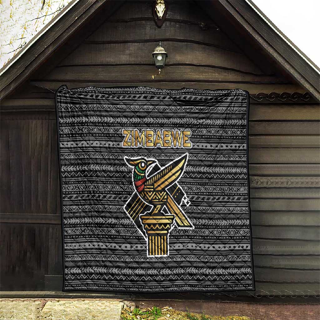 Zimbabwean Bird Statue Quilt Tribal Pattern Flag Patch and Heritage Symbol TS04