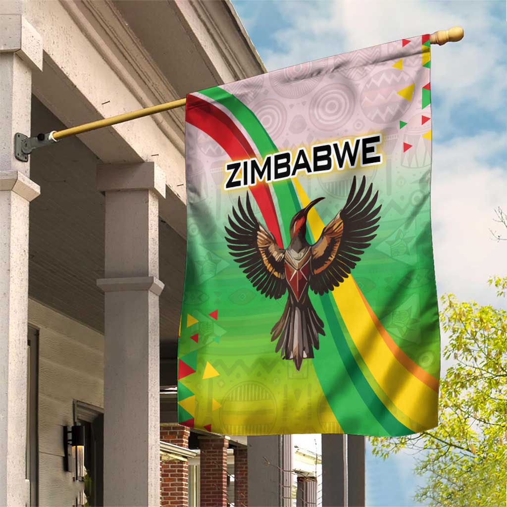 Vibe Zimbabwe Garden Flag Tribal-Inspired Background with Geometric Flag Color Design TS04