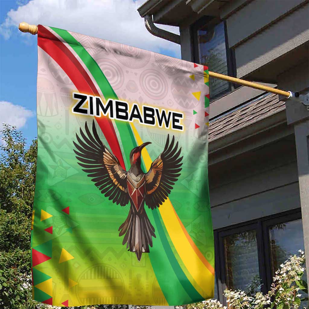 Vibe Zimbabwe Garden Flag Tribal-Inspired Background with Geometric Flag Color Design TS04