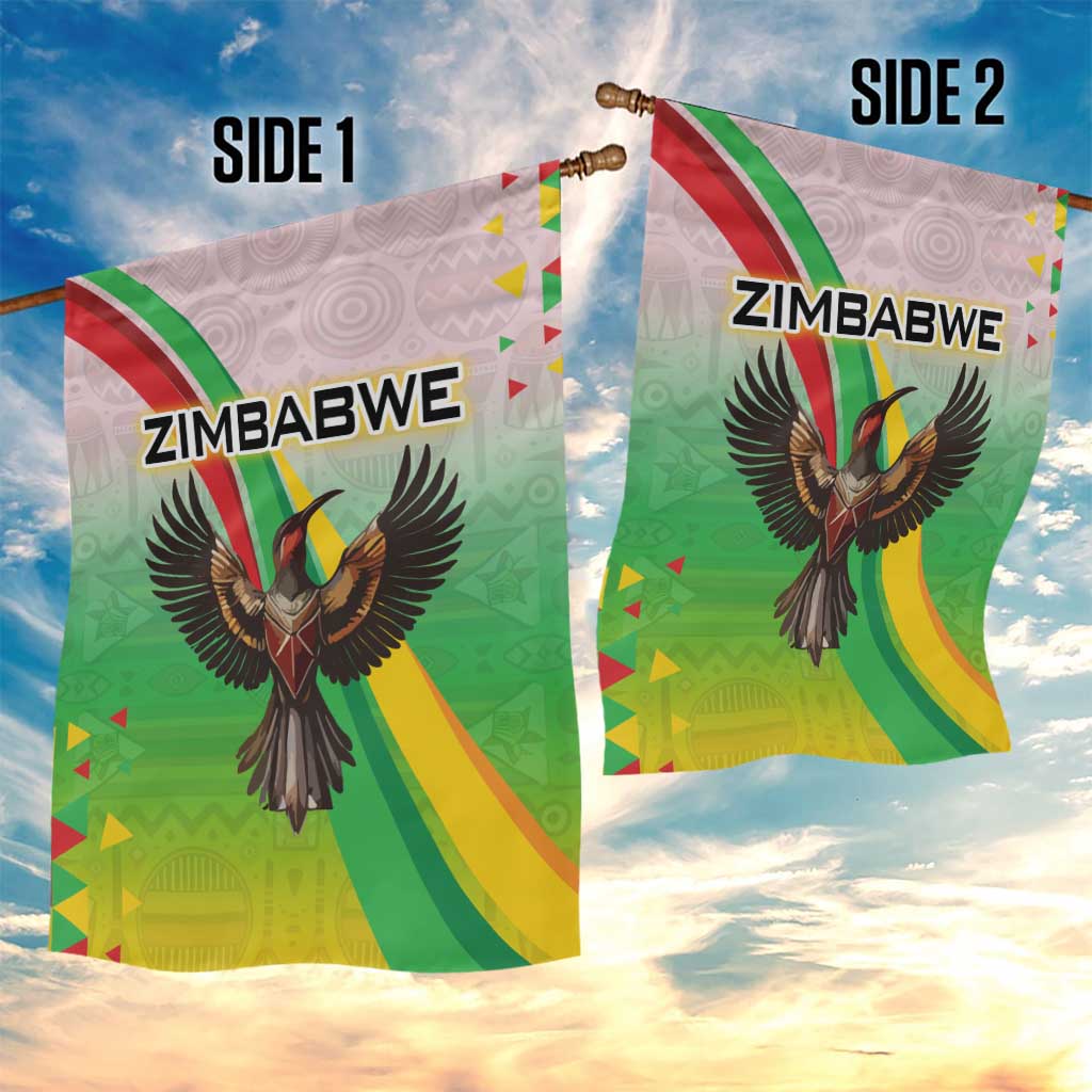 Vibe Zimbabwe Garden Flag Tribal-Inspired Background with Geometric Flag Color Design TS04