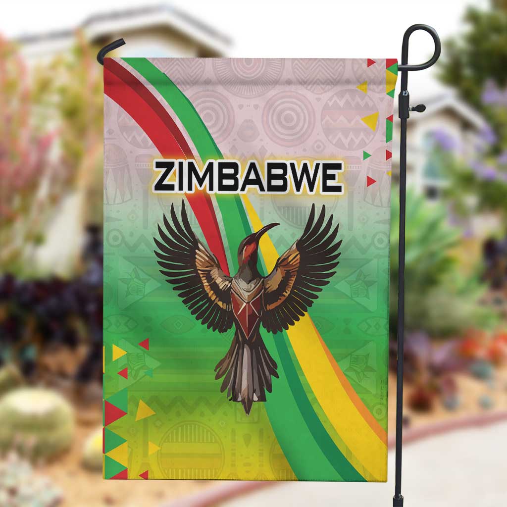 Vibe Zimbabwe Garden Flag Tribal-Inspired Background with Geometric Flag Color Design TS04