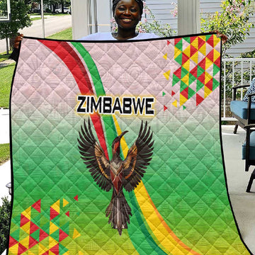 Vibe Zimbabwe Quilt Tribal-Inspired Background with Geometric Flag Color Design TS04