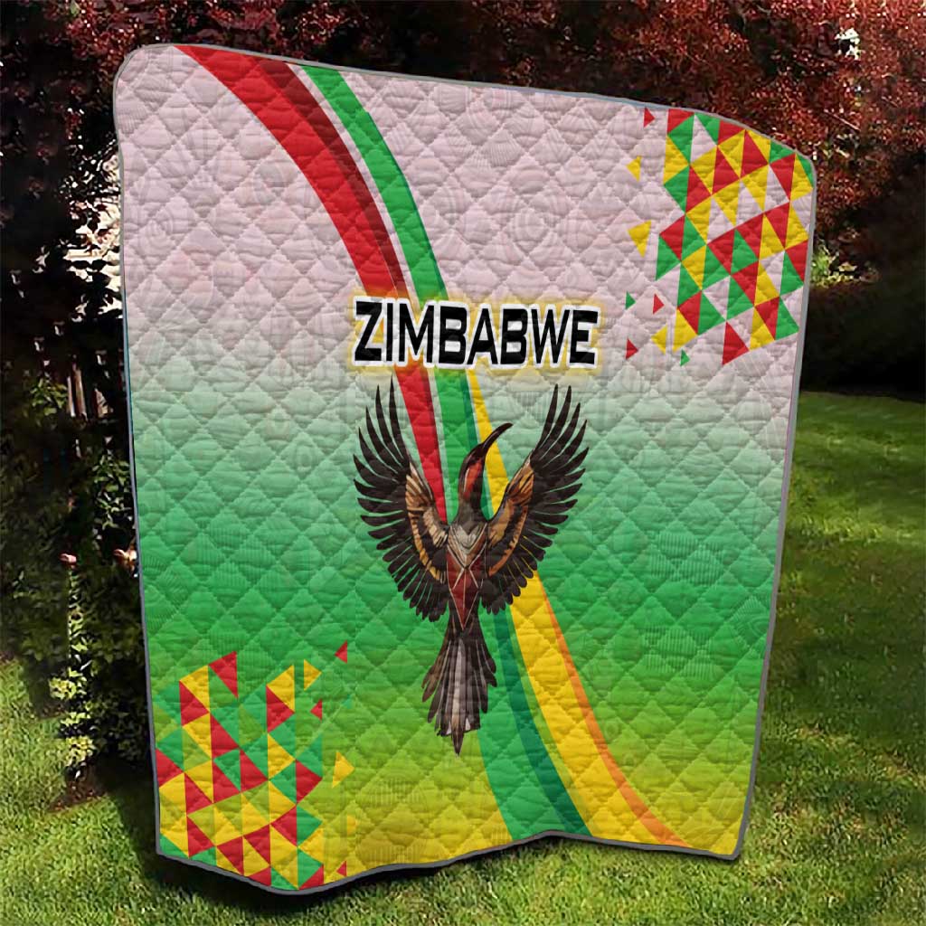 Vibe Zimbabwe Quilt Tribal-Inspired Background with Geometric Flag Color Design TS04