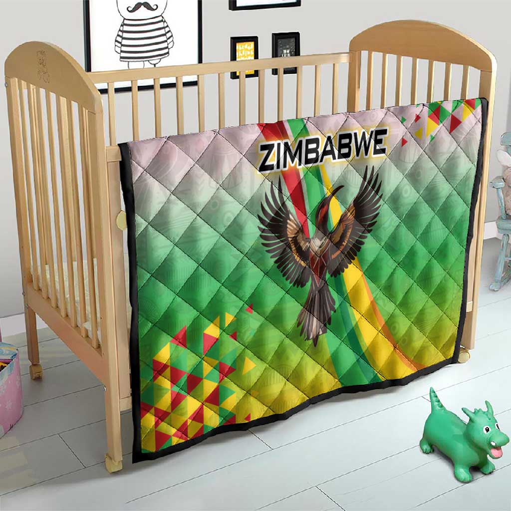 Vibe Zimbabwe Quilt Tribal-Inspired Background with Geometric Flag Color Design TS04