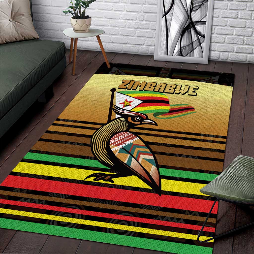 Pride Zimbabwe Area Rug Zimbabwean Bird, Tribal Patterns and Pan-African Colors TS04