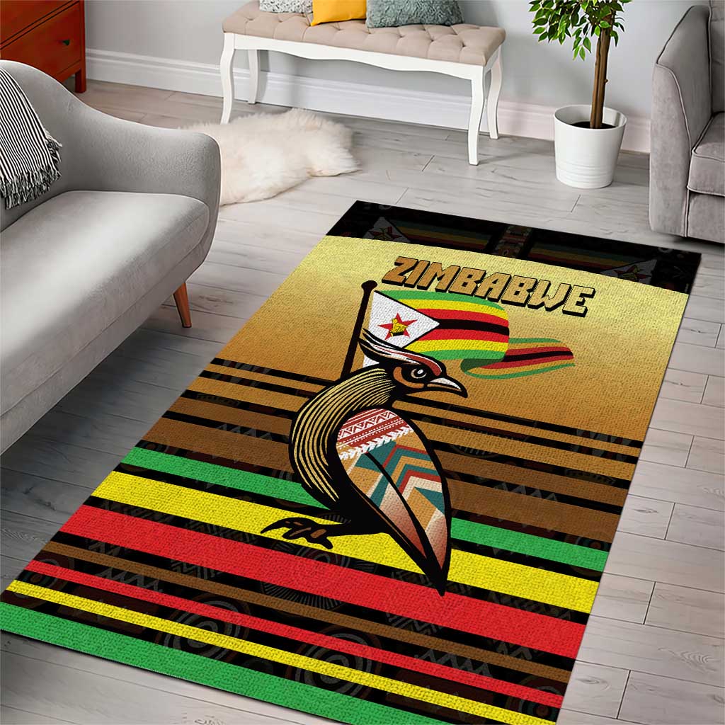 Pride Zimbabwe Area Rug Zimbabwean Bird, Tribal Patterns and Pan-African Colors TS04