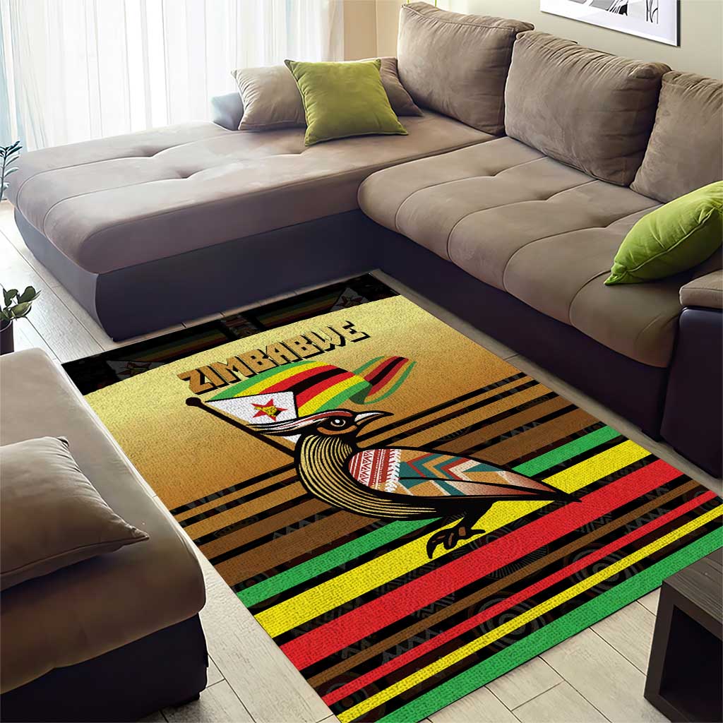 Pride Zimbabwe Area Rug Zimbabwean Bird, Tribal Patterns and Pan-African Colors TS04