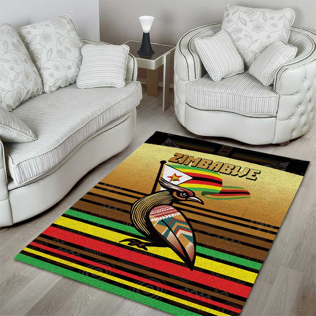Pride Zimbabwe Area Rug Zimbabwean Bird, Tribal Patterns and Pan-African Colors TS04