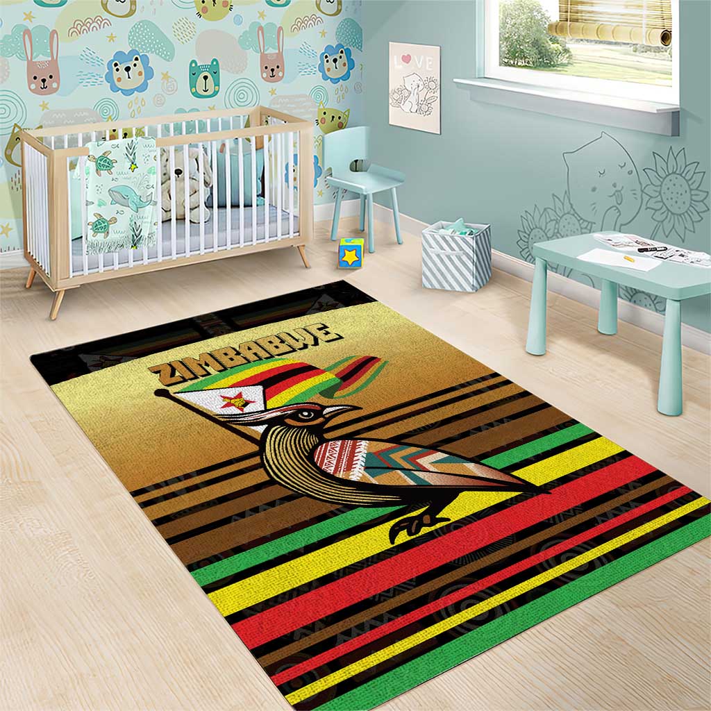 Pride Zimbabwe Area Rug Zimbabwean Bird, Tribal Patterns and Pan-African Colors TS04