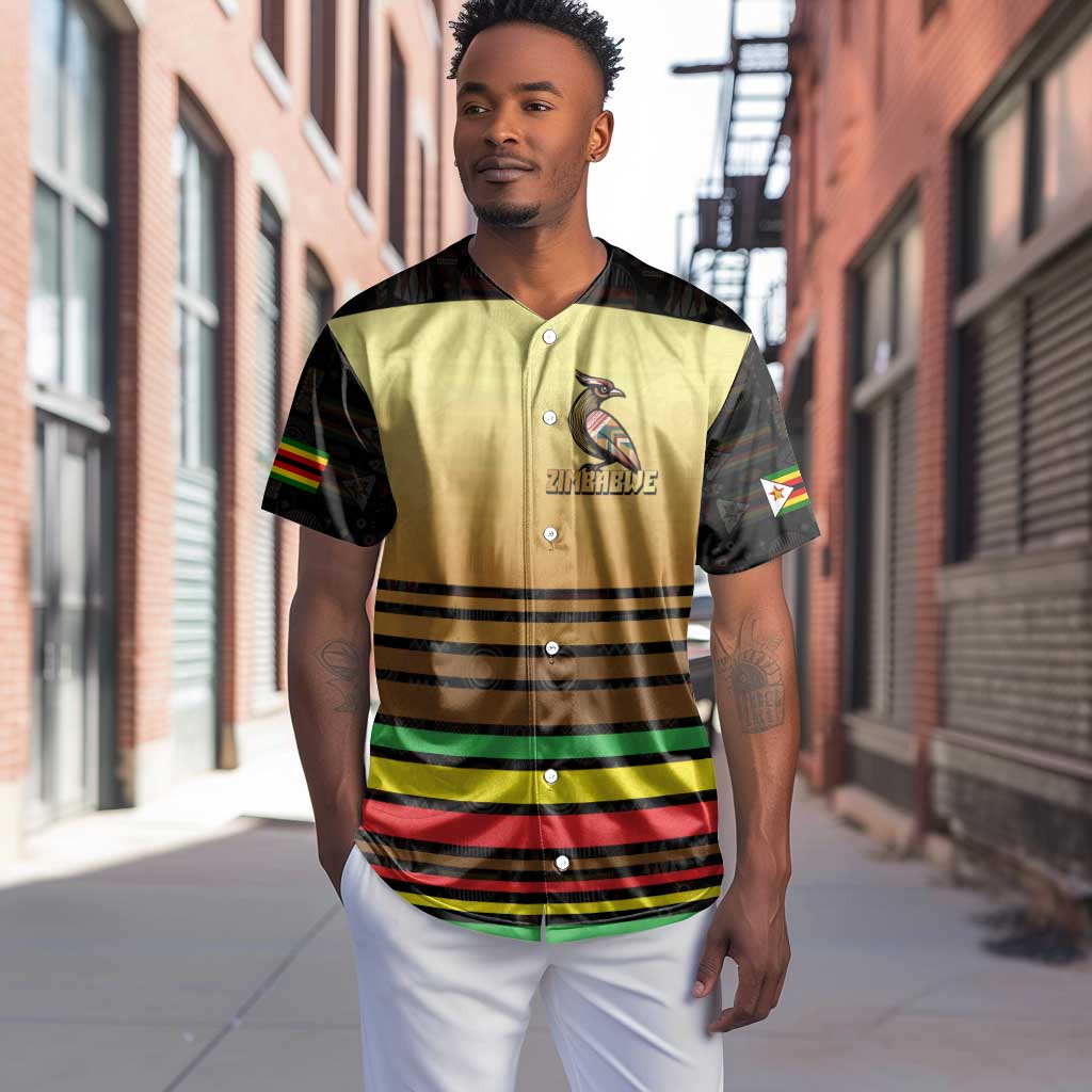 Pride Zimbabwe Baseball Jersey Zimbabwean Bird, Tribal Patterns and Pan-African Colors TS04
