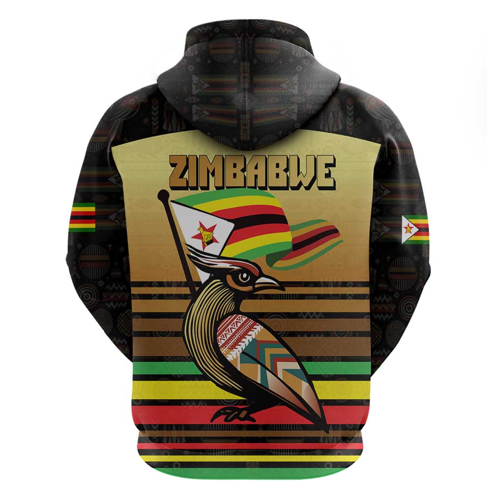 Zimbabwe Pride Hoodie Zimbabwean Bird, Tribal Patterns and Pan-African Colors TS04
