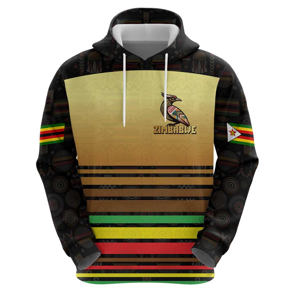 Zimbabwe Pride Hoodie Zimbabwean Bird, Tribal Patterns and Pan-African Colors TS04