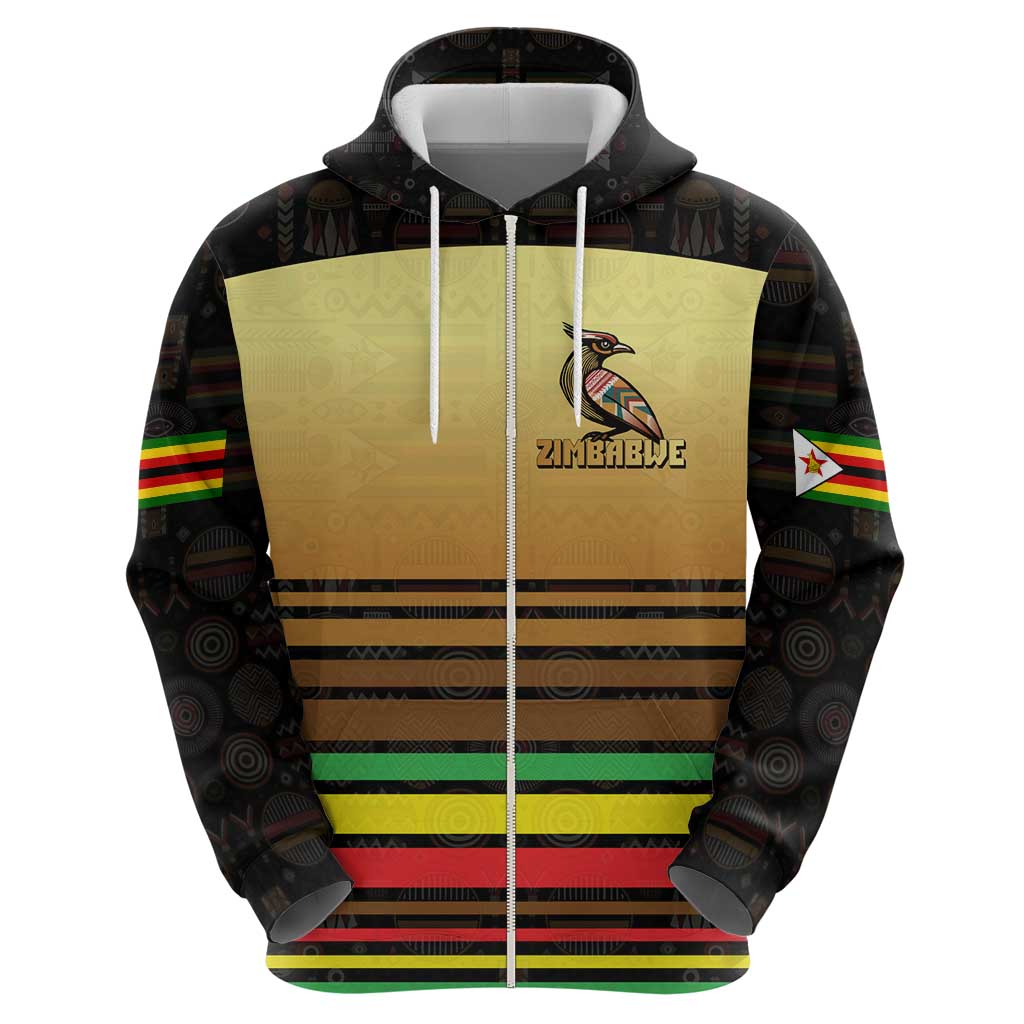 Zimbabwe Pride Hoodie Zimbabwean Bird, Tribal Patterns and Pan-African Colors TS04