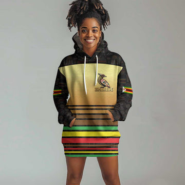 Pride Zimbabwe Hoodie Dress Zimbabwean Bird, Tribal Patterns and Pan-African Colors TS04