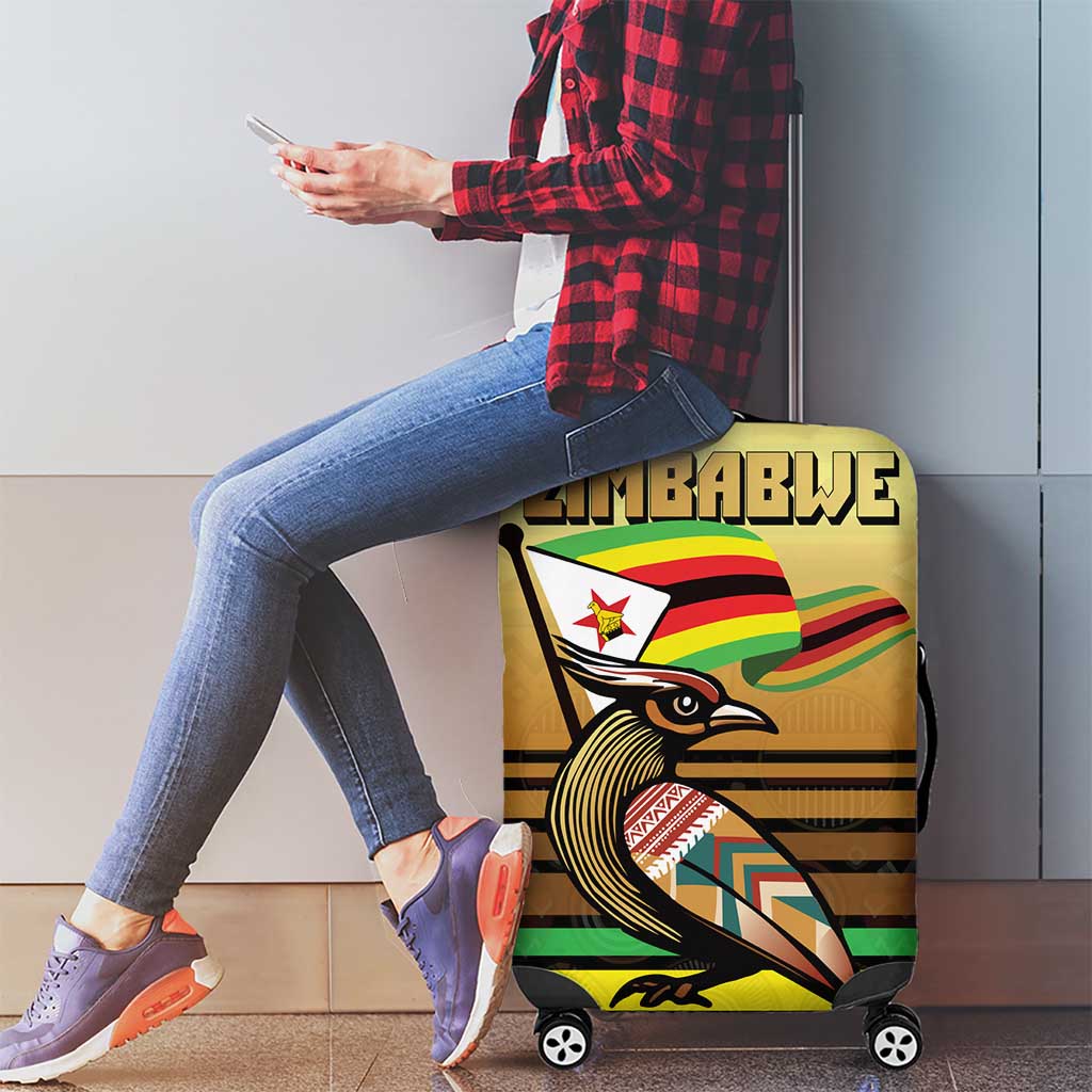 Zimbabwe Pride Luggage Cover Zimbabwean Bird, Tribal Patterns and Pan-African Colors TS04